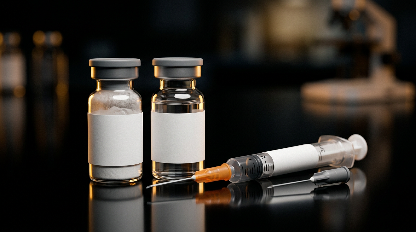 倍果乐类冻干粉与溶剂套装示意（无商标）